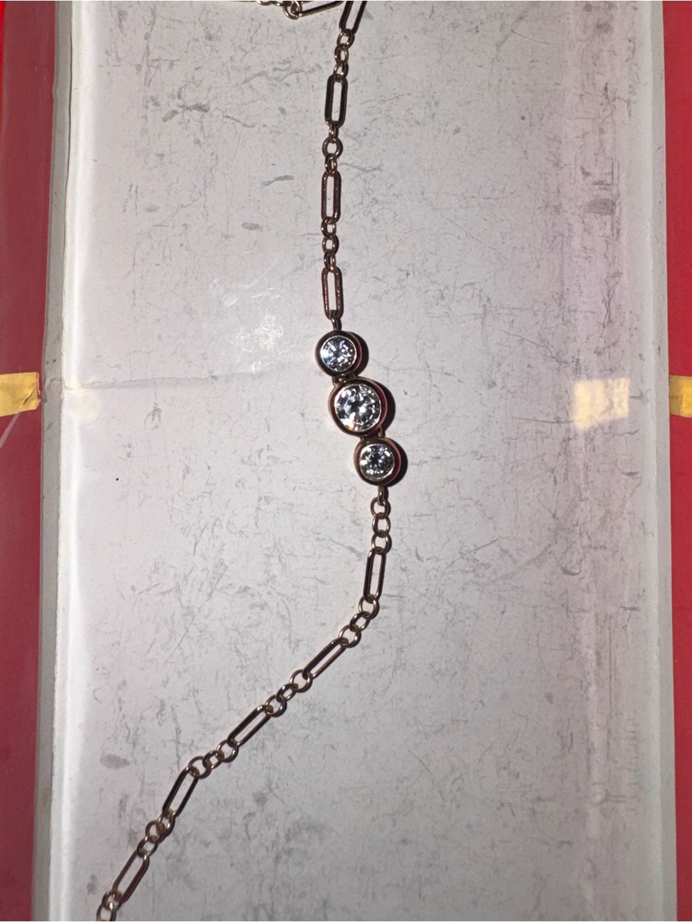 14k Gold Ankle Bracelet QVC 3 Stone VINTAGE LIKE NEW